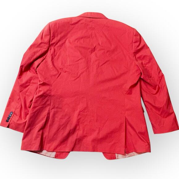 Saddlebred Mens Orange Sport Coat Two Button Solid Cotton Sz 48L - Picture 6 of 6